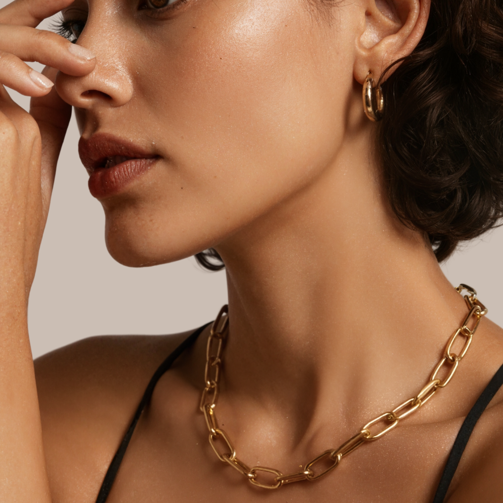 Colar Elara Chain em Aço Nobre Banhado a Ouro