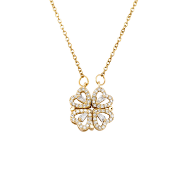 Colar Clovera Dual em Aço Nobre com Zircônias