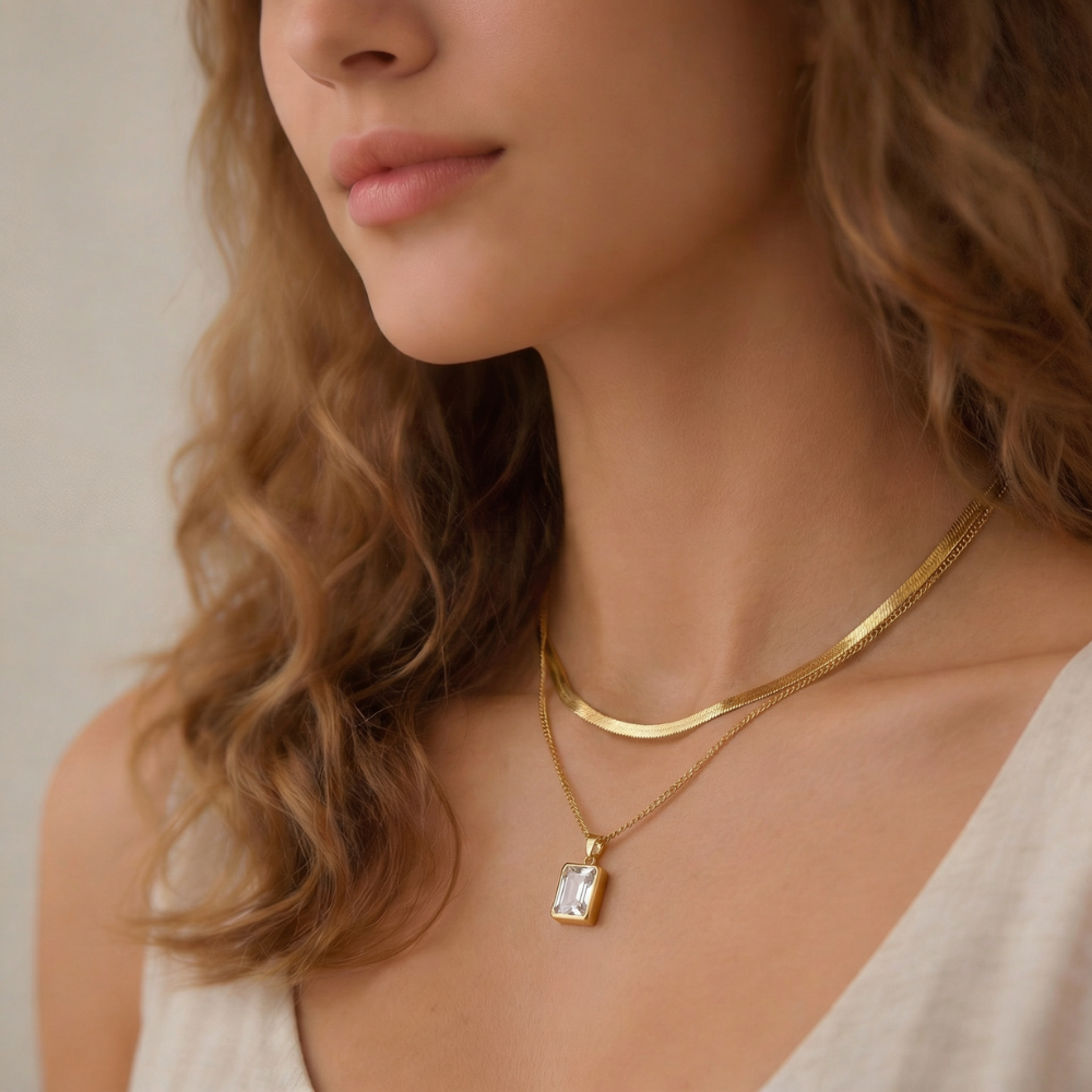 Colar Duplo Áurea Layer Gold